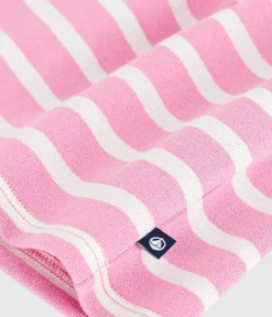 Petit Bateau Kleider*Langärmeliges Baby-Kleid aus Baumwolle mit Streifen rosa BOUDOIR/ MILK