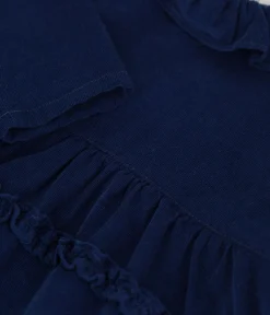 Petit Bateau Kleider*Langärmeliges Babykleid aus Feincord BLEU FONCE