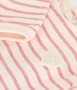 Petit Bateau Kleider*Langärmeliges Baby-Kleid aus Doppeljersey rosa AVALANCHE/ ROSELINE