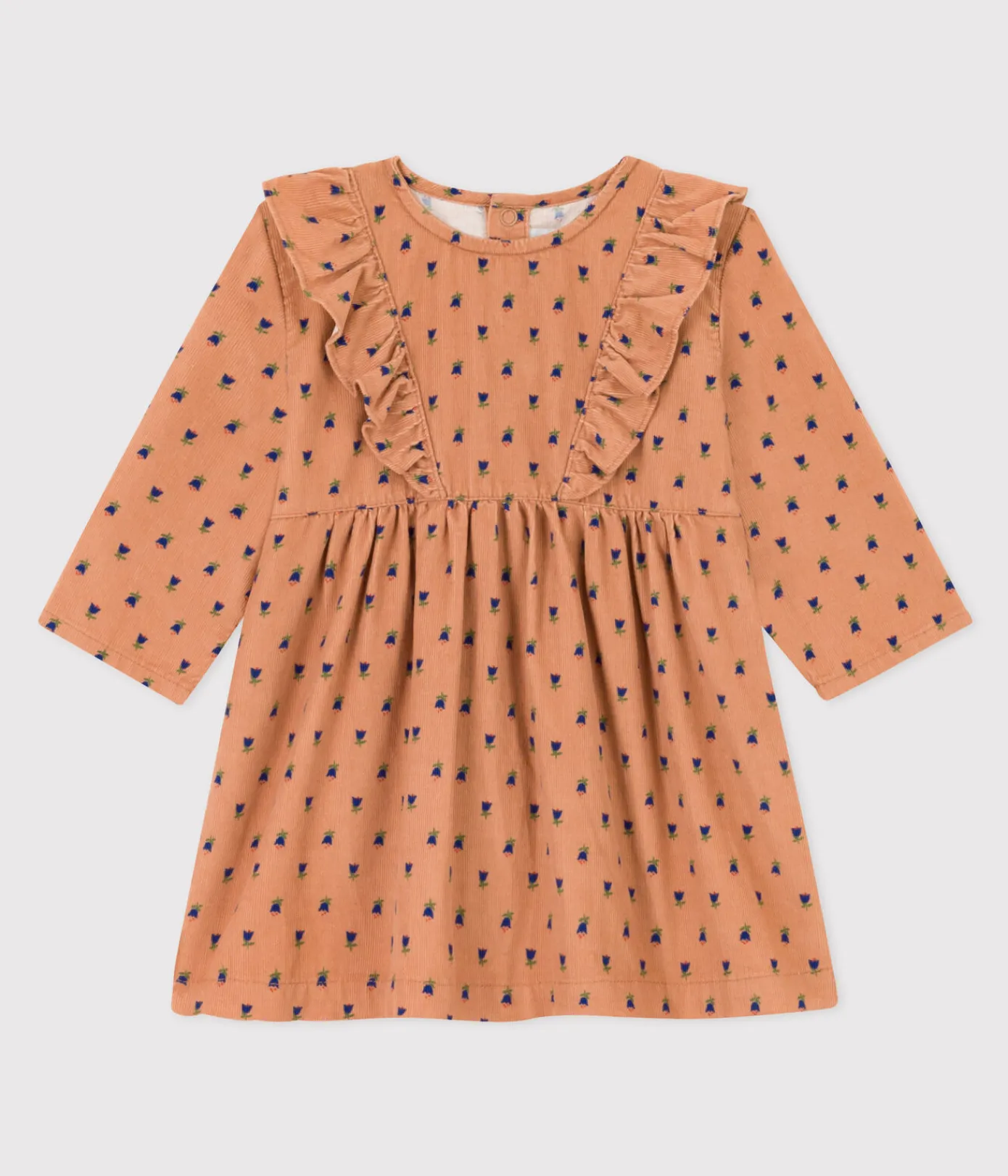 Petit Bateau Kleider*Langärmeliges Babykleid aus Feincord SIENNA/ MULTICO