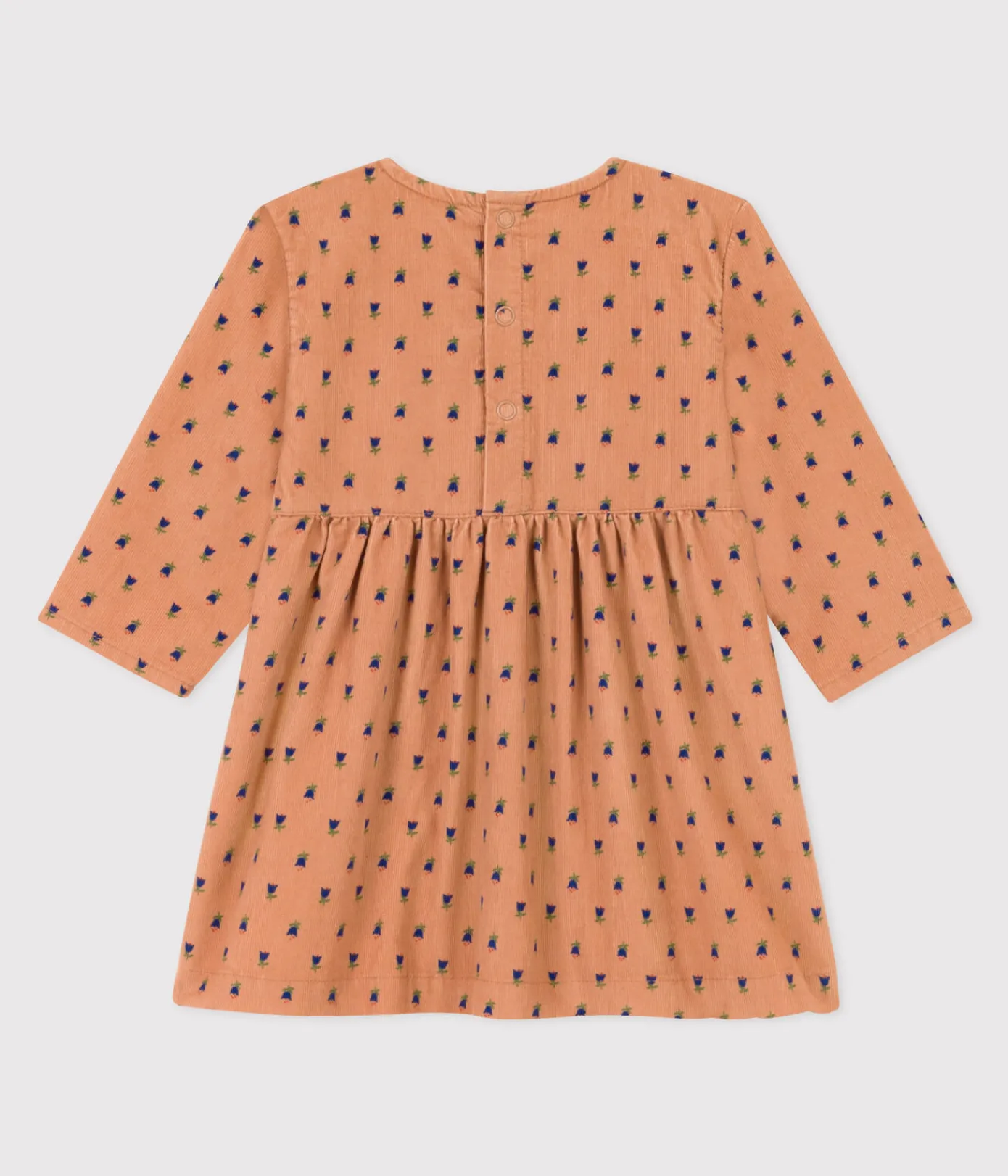 Petit Bateau Kleider*Langärmeliges Babykleid aus Feincord SIENNA/ MULTICO