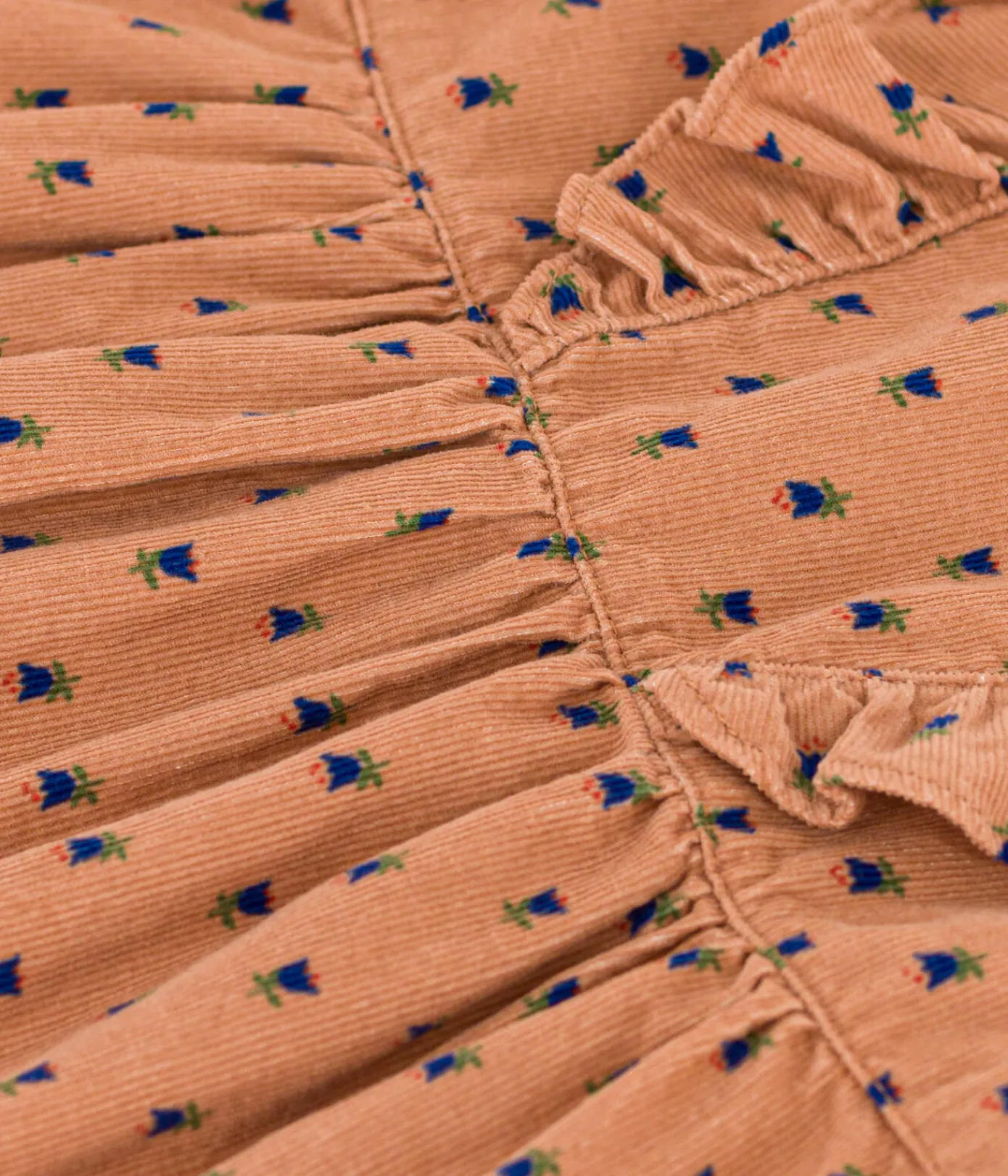 Petit Bateau Kleider*Langärmeliges Babykleid aus Feincord SIENNA/ MULTICO