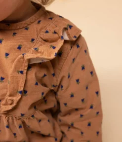 Petit Bateau Kleider*Langärmeliges Babykleid aus Feincord SIENNA/ MULTICO