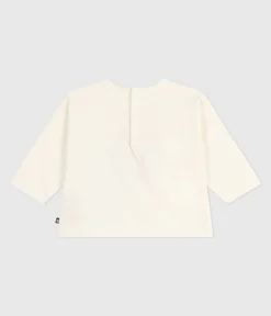Petit Bateau T-Shirts, Oberteile*Langärmeliges Baby-T-Shirt aus Baumwolle mit Katzenmotiv naturfarben MILK
