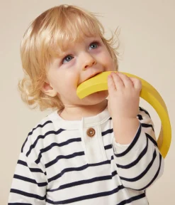 Petit Bateau T-Shirts, Oberteile*Langärmeliges Baby-T-Shirt aus Baumwolle weiss MARSHMALLOW/blau SMOKING