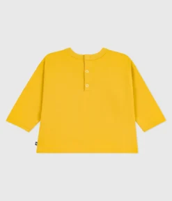 Petit Bateau T-Shirts, Oberteile*Langärmeliges Baby-T-Shirt aus Baumwolle mit Katzenmotiv gelb NAPLES