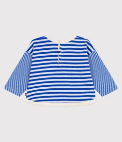 Petit Bateau T-Shirts, Oberteile*Langärmeliges Baby-T-Shirt aus Baumwolle mit Streifen PERSE/ AVALANCHE