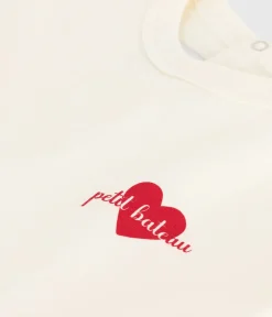 Petit Bateau T-Shirts, Oberteile*Langärmeliges Baby-T-Shirt aus Baumwolle mit Herzmotiv naturfarben MILK
