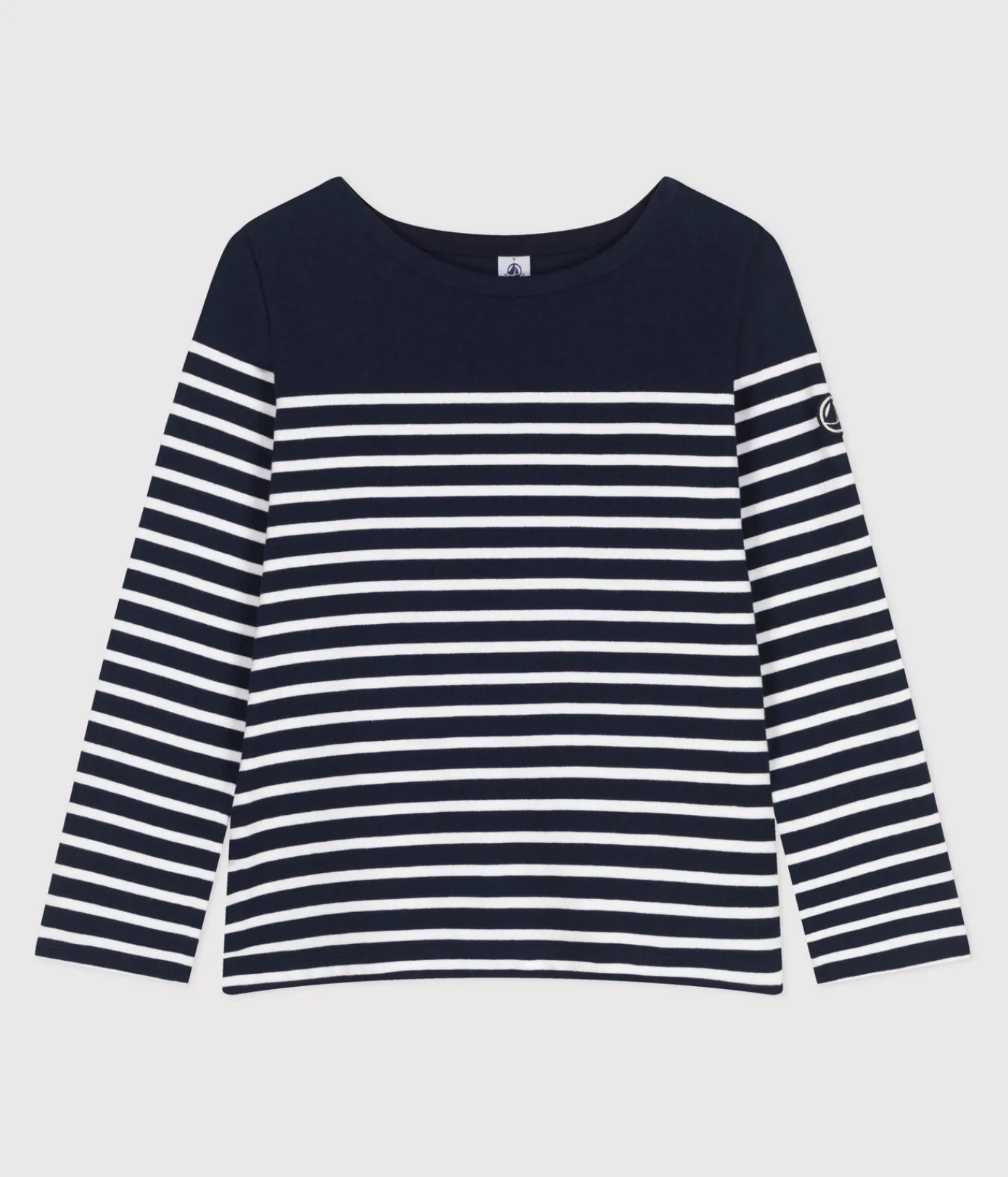 Petit Bateau Streifenshirts, Pullover, Cardigans*Langärmeliges Damen-Streifenshirt blau SMOKING/weiss MARSHMALLOW