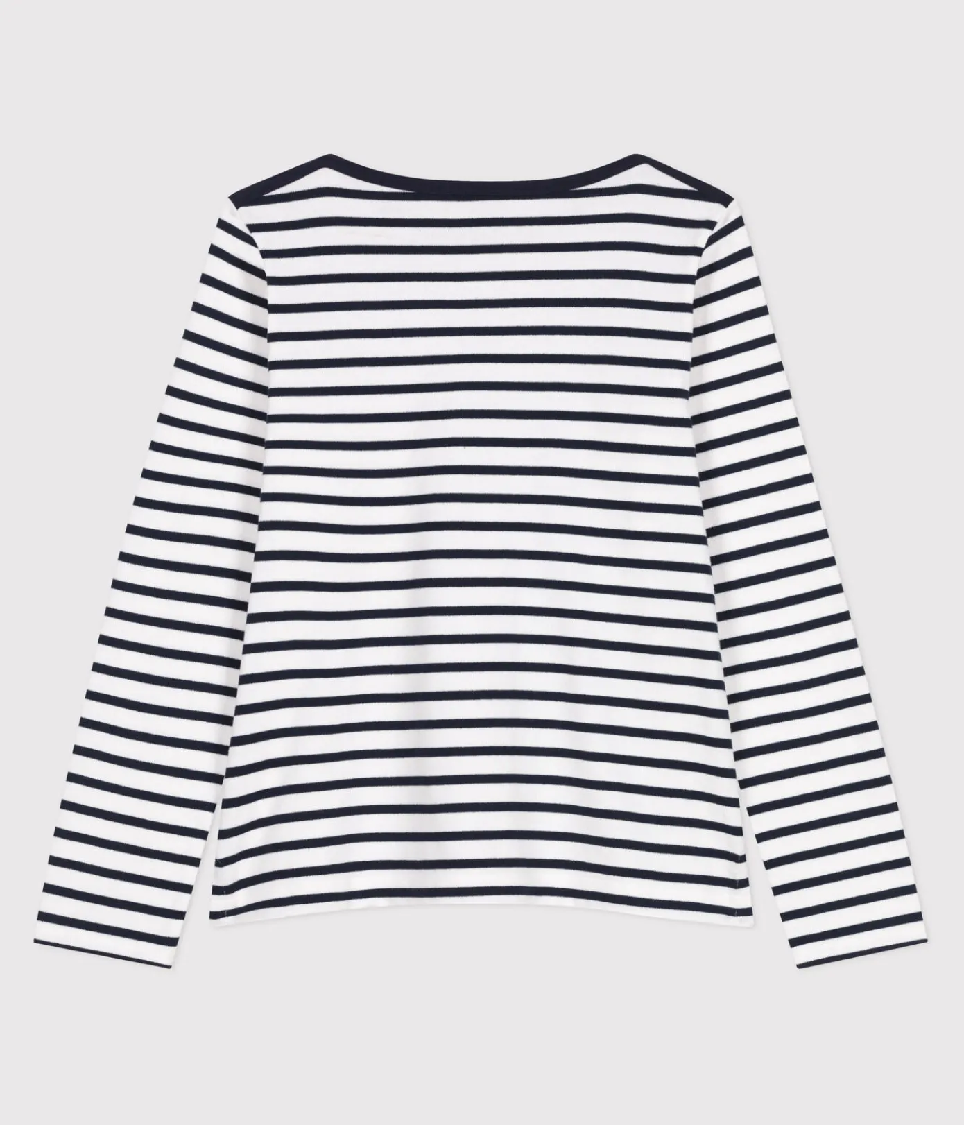 Petit Bateau Streifenshirts, Pullover, Cardigans*Langärmeliges Damen-Streifenshirt weiss MARSHMALLOW/blau SMOKING