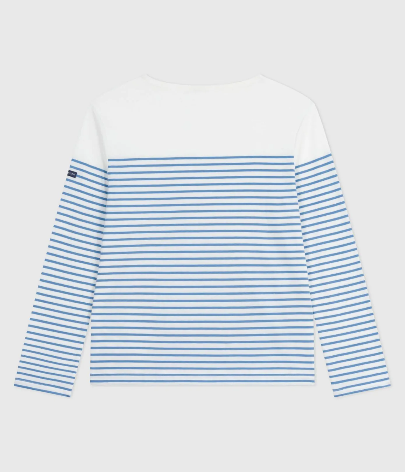 Petit Bateau Streifenshirts, Pullover, Cardigans*Langärmeliges Damen-T-Shirt weiss MARSHMALLOW/blau ALASKA