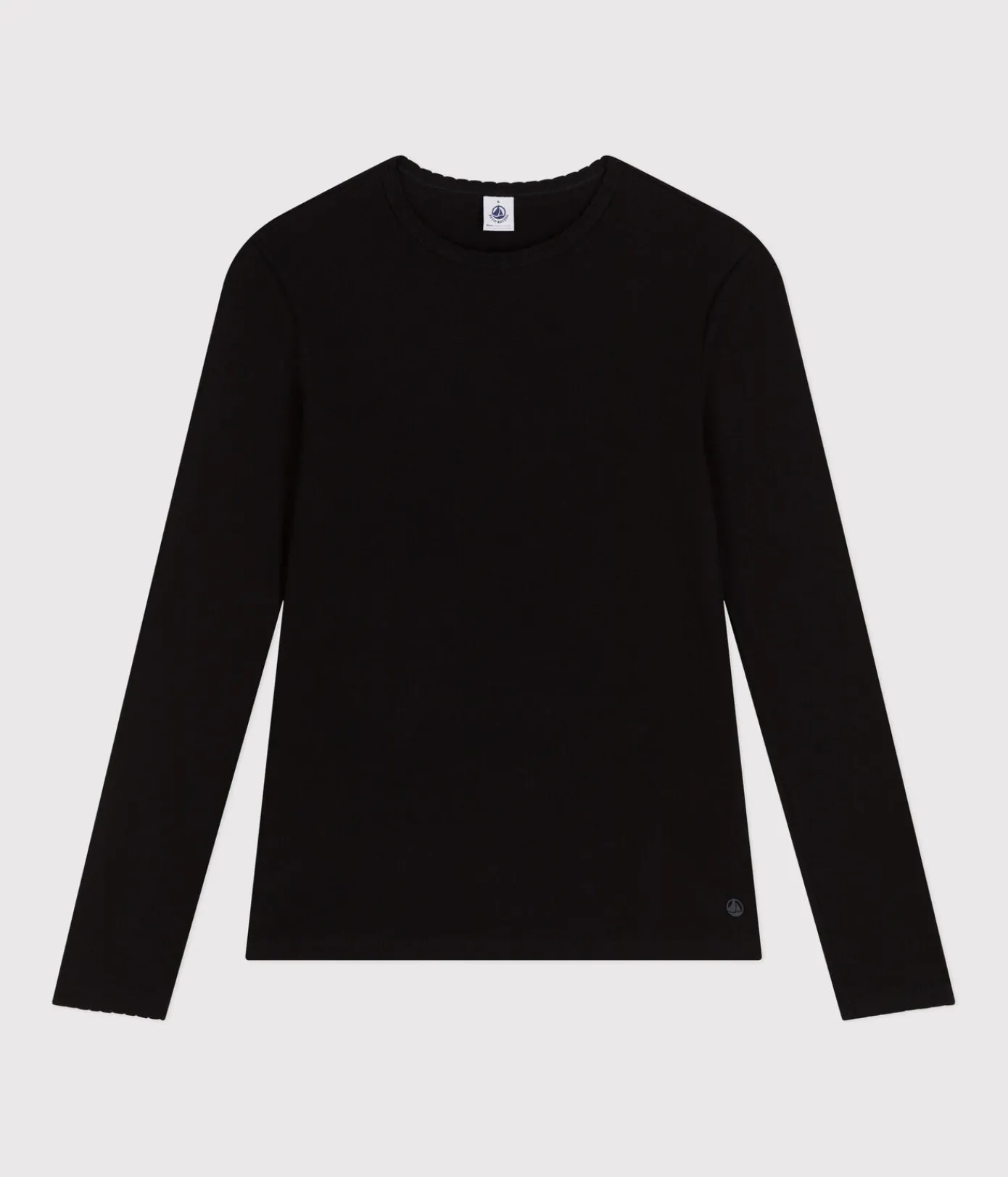 Petit Bateau Alle Langarmshirts|Das Ikonische (Slim)*Langärmeliges Damen-T-Shirt schwarz BLACK