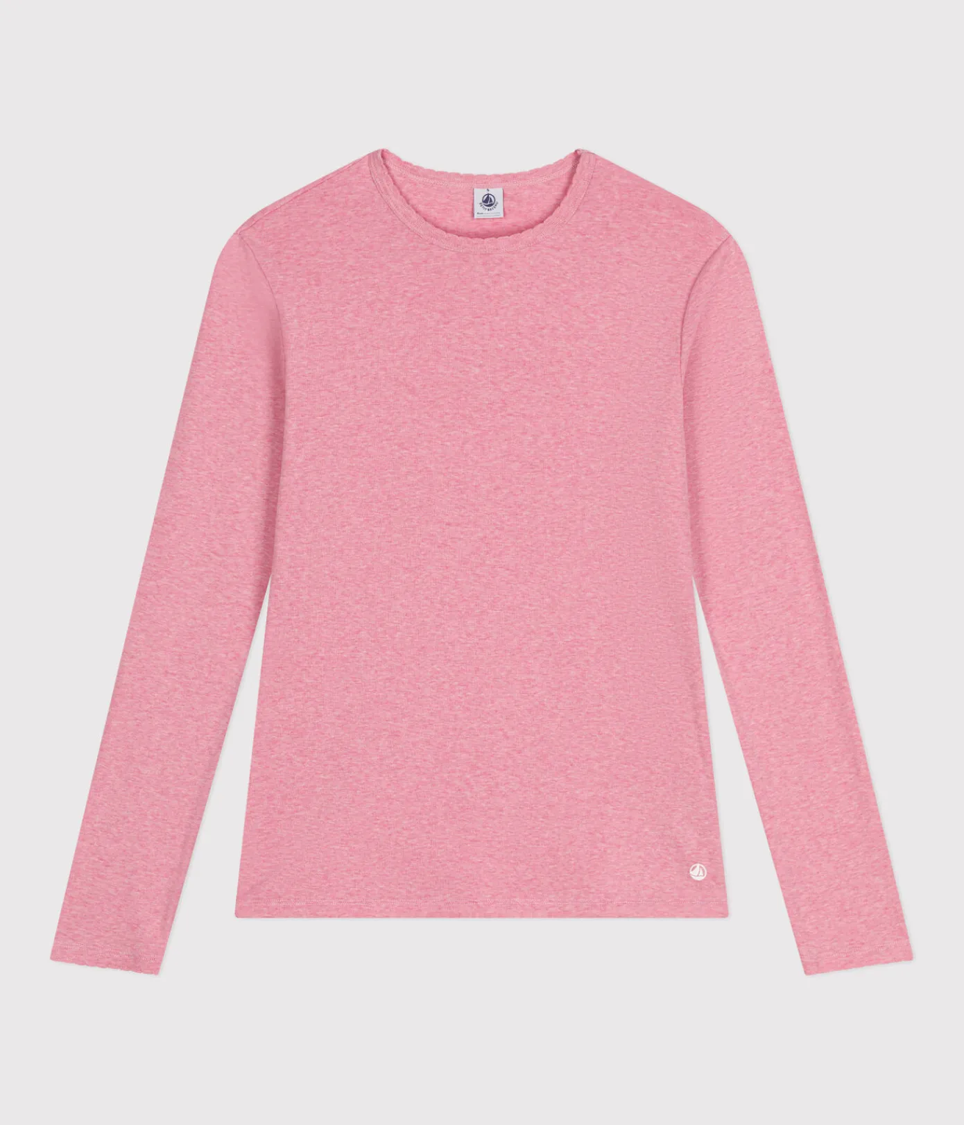 Petit Bateau Alle Langarmshirts|Das Ikonische (Slim)*Langärmeliges Damen-T-Shirt rosa ROSELINE CHINE
