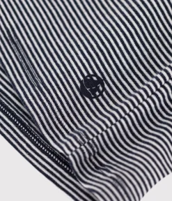 Petit Bateau Alle Langarmshirts|Das Ikonische (Slim)*Langärmeliges Damen-T-Shirt blau SMOKING/weiss MARSHMALLOW