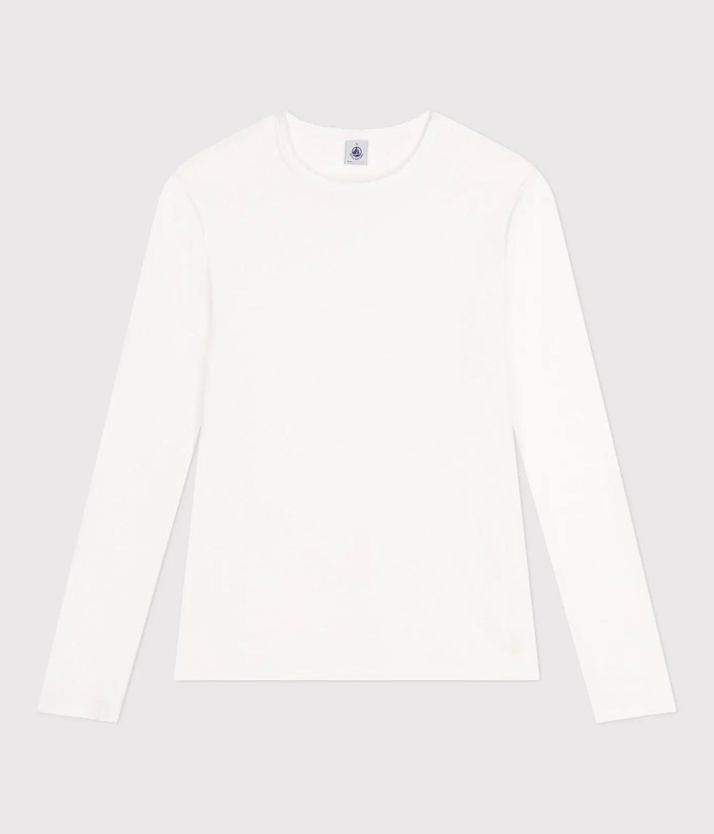 Petit Bateau Alle Langarmshirts|Das Ikonische (Slim)*Langärmeliges Damen-T-Shirt weiss ECUME