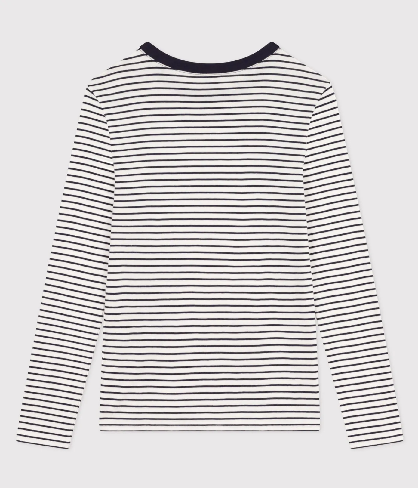 Petit Bateau Alle Langarmshirts|T-Shirts, Tanktops*Langärmeliges Damen-T-Shirt weiss MARSHMALLOW/blau SMOKING