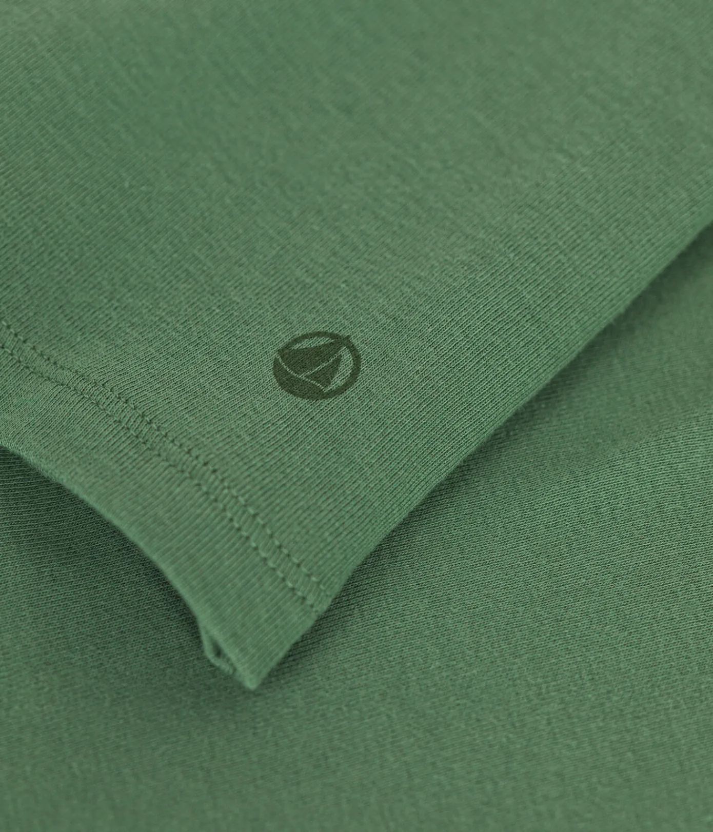 Petit Bateau Alle Langarmshirts|Das Ikonische (Slim)*Langärmeliges Damen-T-Shirt L'Iconique aus einfarbigem Rippstrick grün PALMERAIE