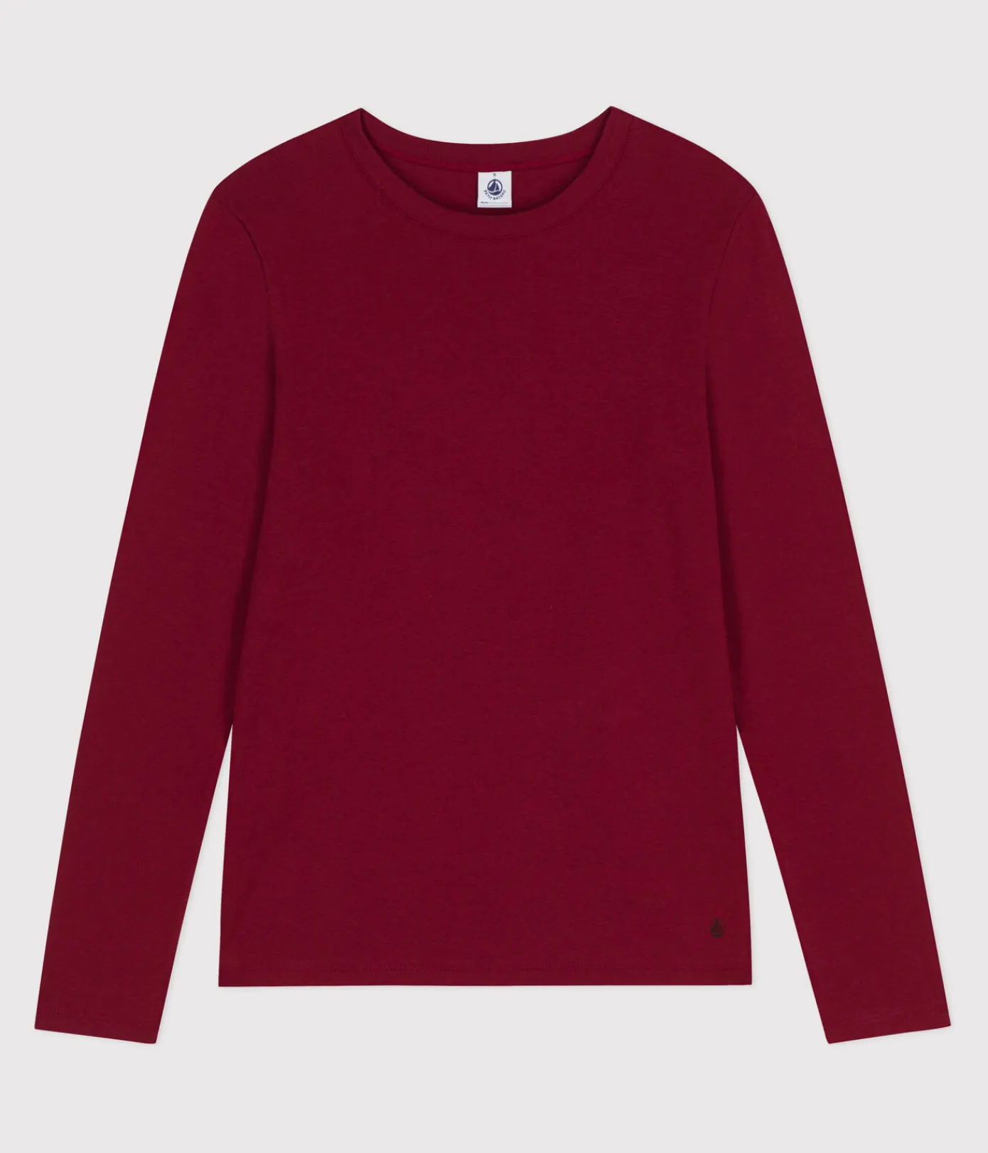 Petit Bateau Alle Langarmshirts|Das Ikonische (Slim)*Langärmeliges Damen-T-Shirt L’Iconique aus Baumwolle AMARANTE
