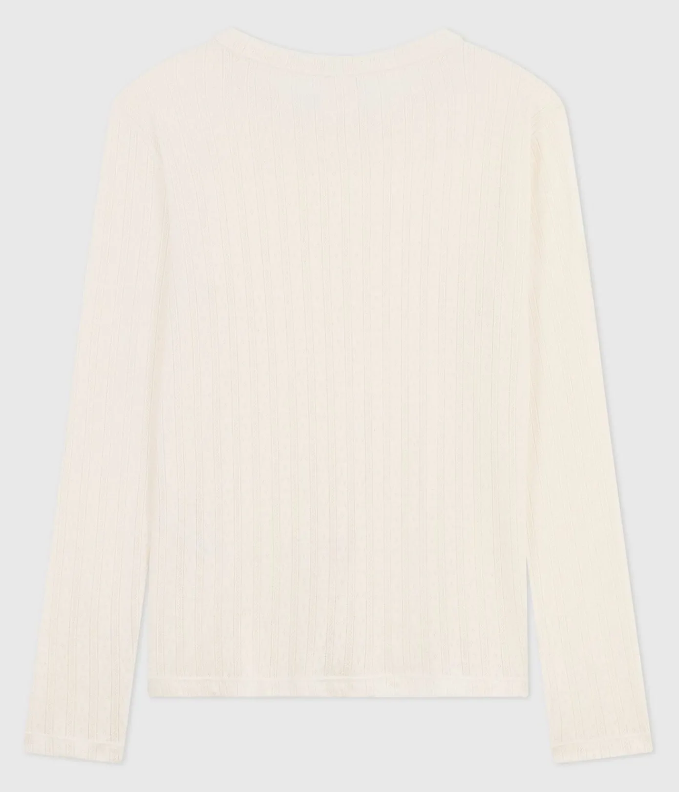 Petit Bateau Alle Langarmshirts|T-Shirts, Tanktops*Langärmeliges Damen-T-Shirt L’Iconique aus Baumwolle mit Lochstickerei naturfarben MILK