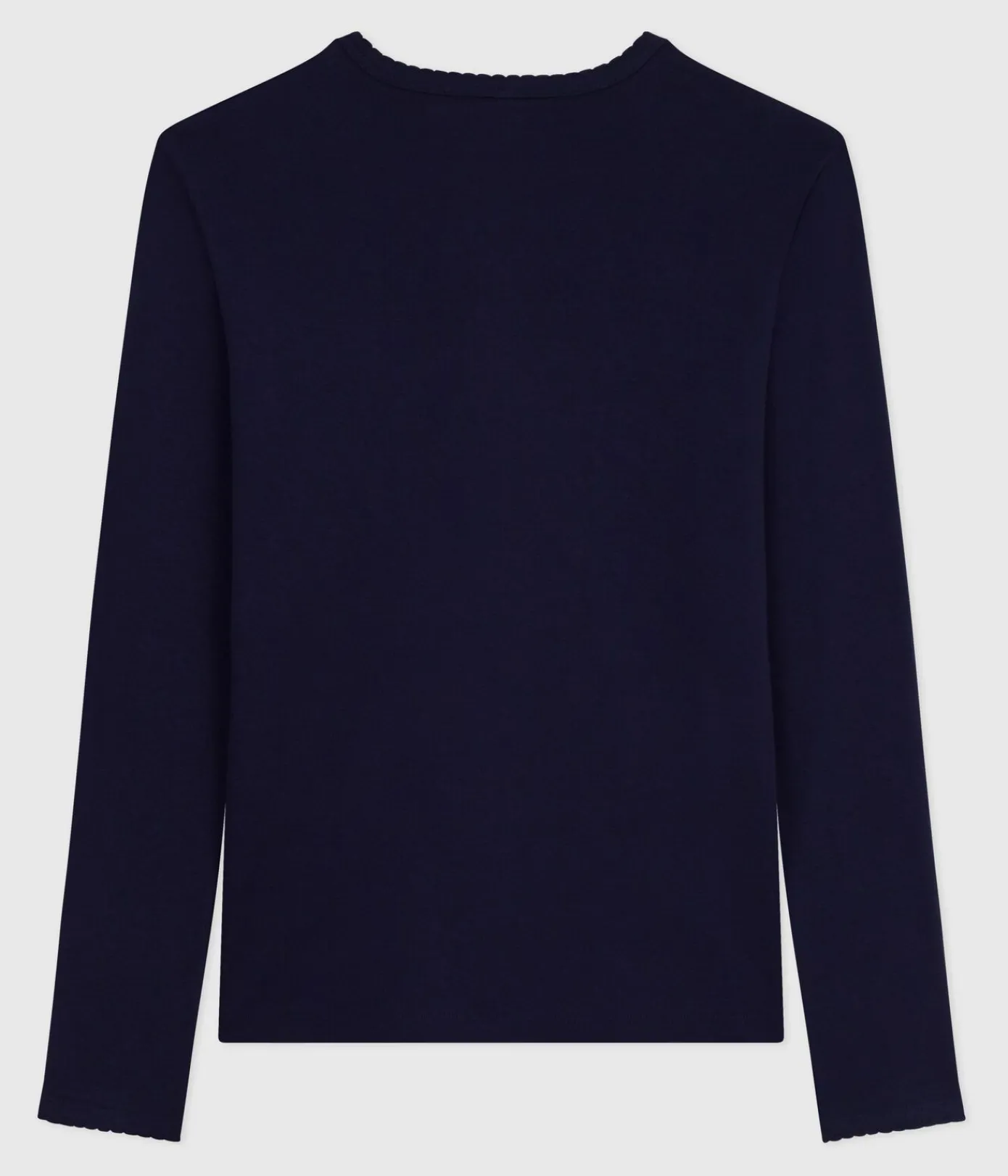 Petit Bateau Alle Langarmshirts|Das Ikonische (Slim)*Langärmeliges Damen-T-Shirt L’Iconique aus Baumwolle mit Picotkante blau SMOKING