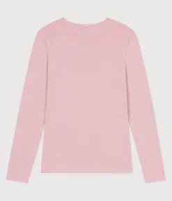 Petit Bateau Alle Langarmshirts|Das Ikonische (Slim)*Langärmeliges Damen-T-Shirt L’Iconique aus Baumwolle rosa JOLI
