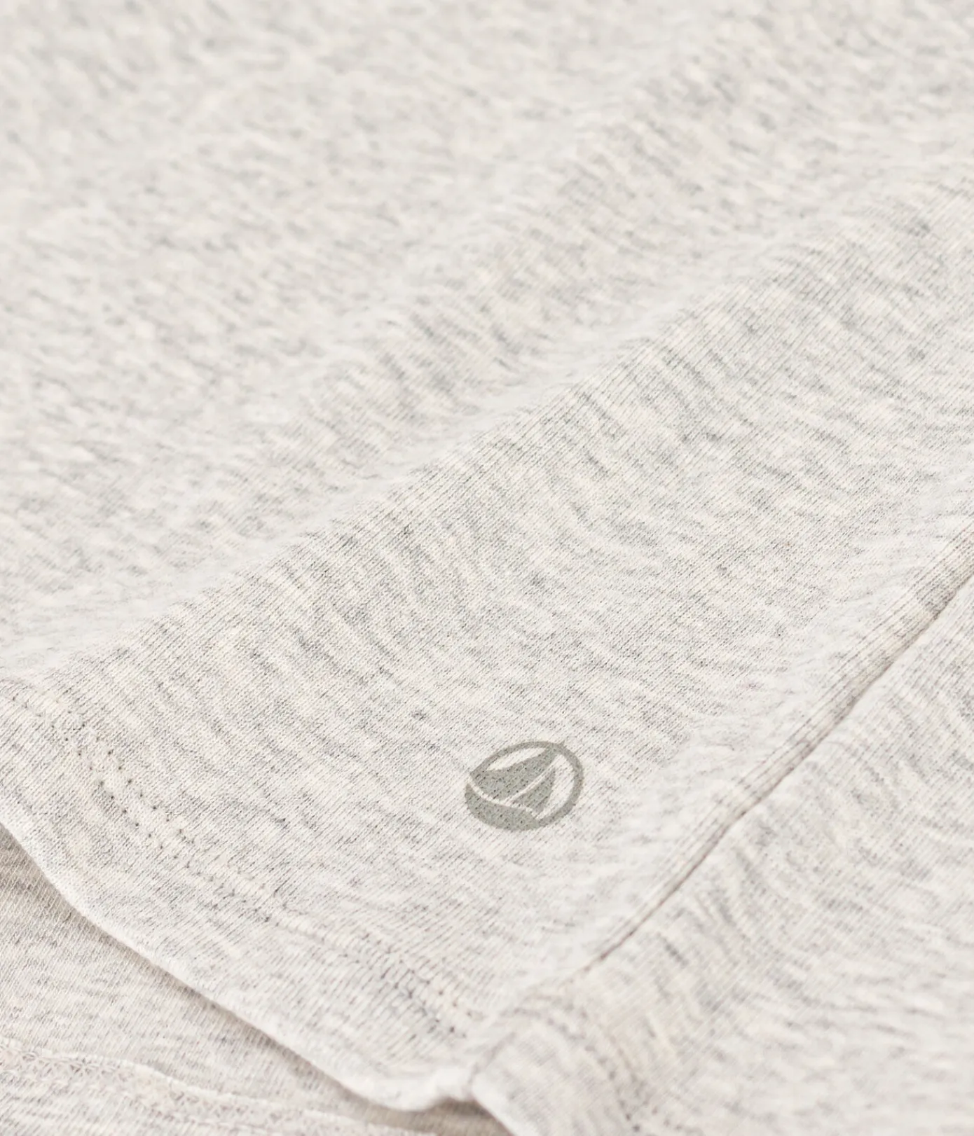 Petit Bateau Alle Langarmshirts|Das Ikonische (Slim)*Langärmeliges Damen-T-Shirt L'Iconique aus einfarbigem Rippstrick grau BELUGA CHINE