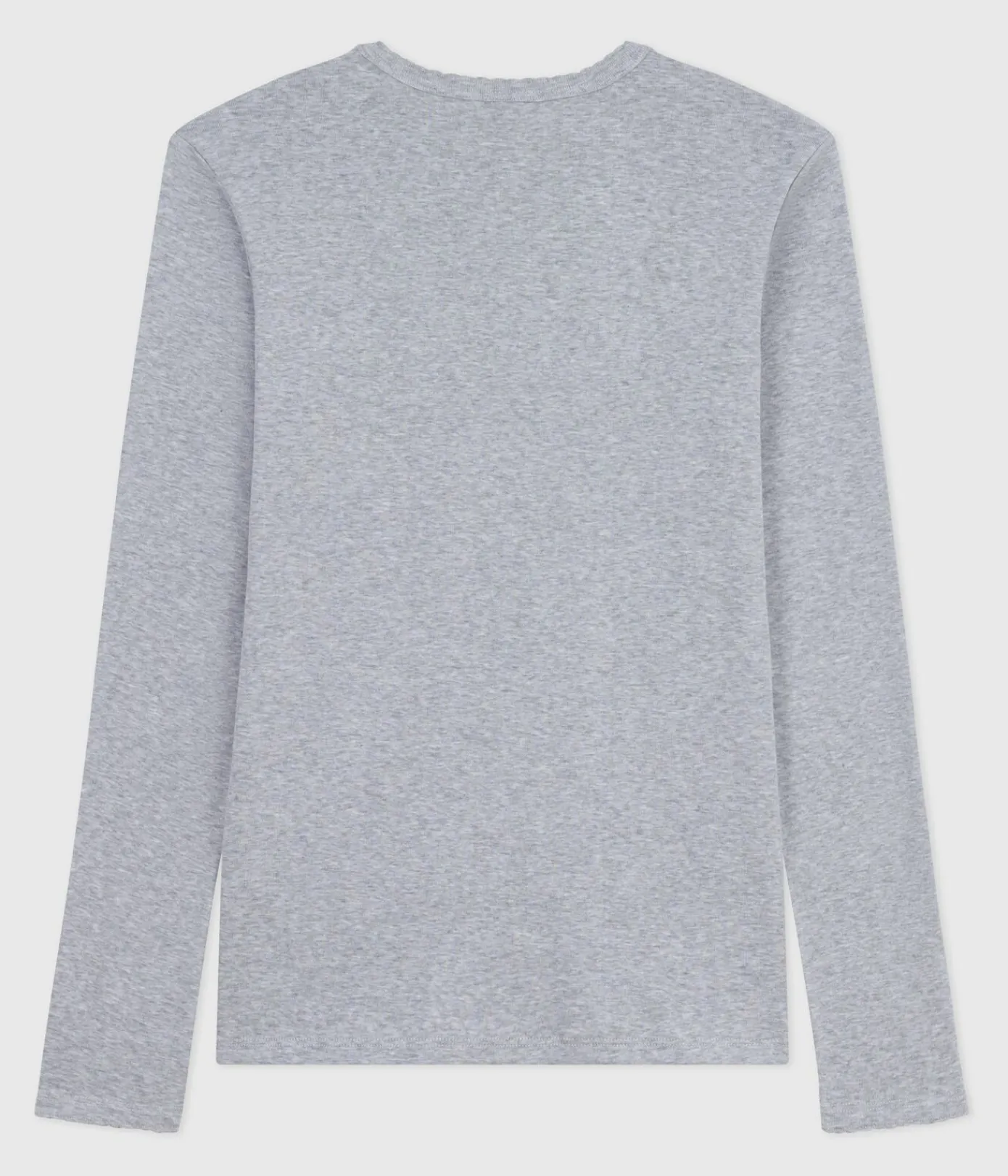 Petit Bateau Alle Langarmshirts|T-Shirts, Tanktops*Langärmeliges Damen-T-Shirt L’Iconique aus Baumwolle mit Picotkante grau FUMEE CHINE