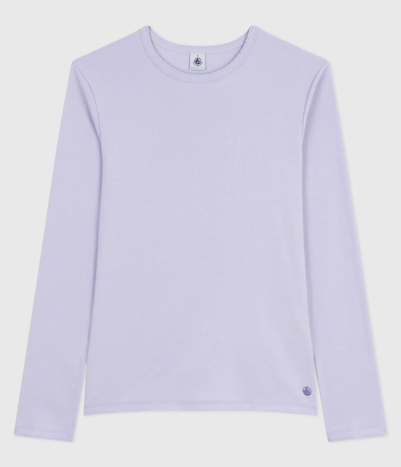Petit Bateau Alle Langarmshirts|T-Shirts, Tanktops*Langärmeliges Damen-T-Shirt L’Iconique aus Baumwolle mit Picotkante violett PARME