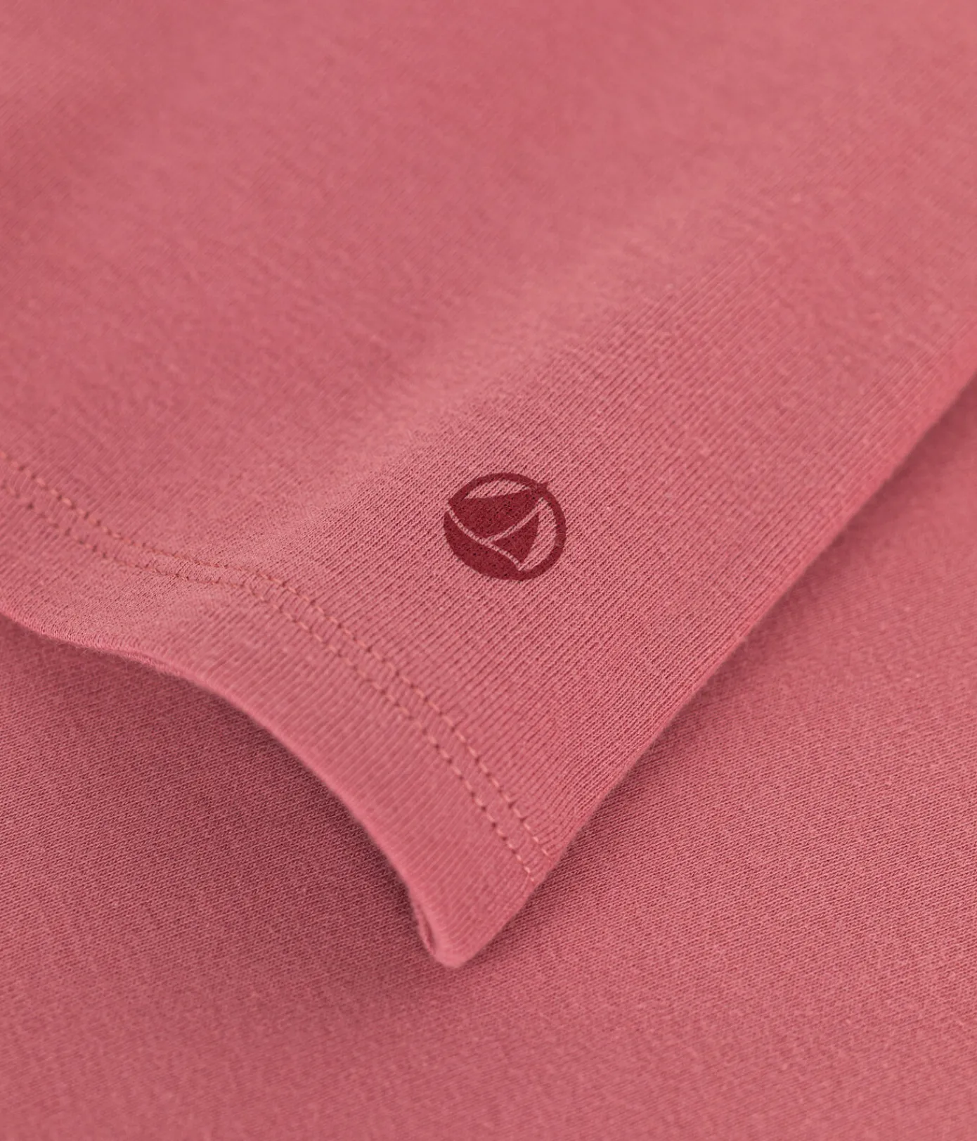 Petit Bateau Alle Langarmshirts|Das Ikonische (Slim)*Langärmeliges Damen-T-Shirt L'Iconique aus einfarbigem Rippstrick rosa ROSEWOOD