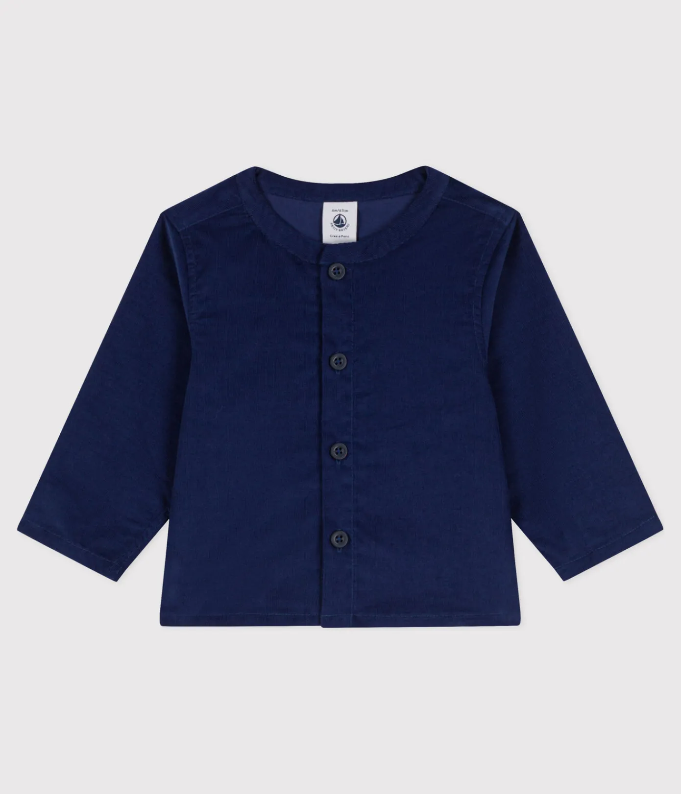 Petit Bateau T-Shirts, Oberteile*Langärmeliges Hemd aus Feincord BLEU FONCE