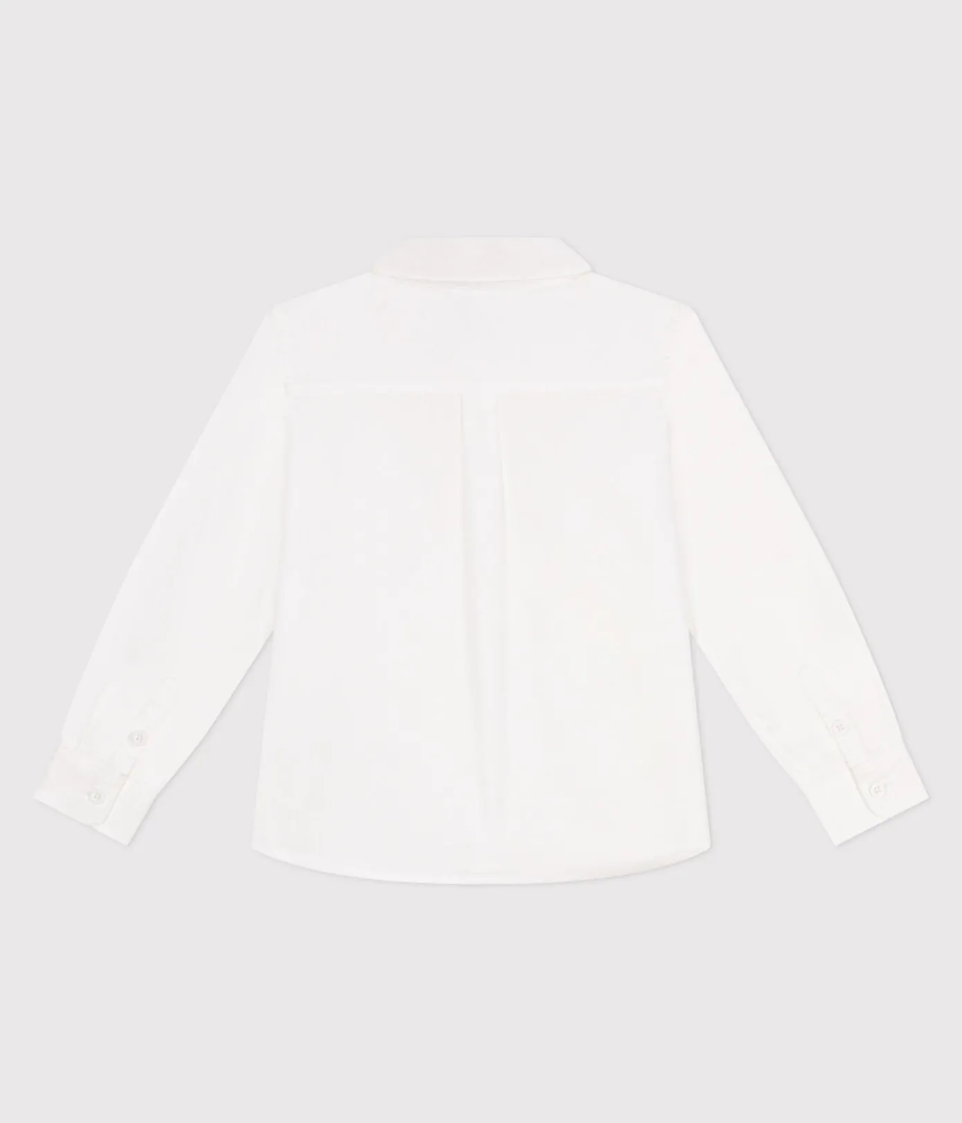 Petit Bateau T-Shirts, Poloshirts, Hemden*Langärmeliges Kinder-Hemd aus einfarbiger Baumwolle weiss ECUME