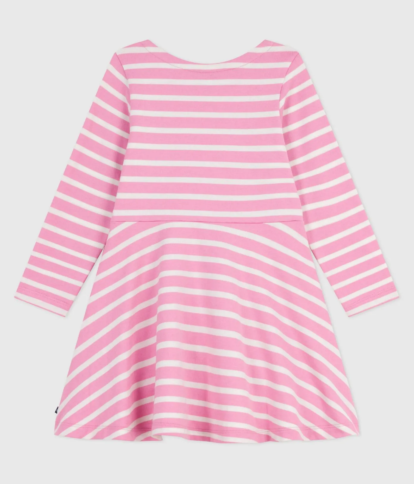 Petit Bateau Kleider, Röcke*Langärmeliges Kinder-Kleid aus Baumwolle rosa BOUDOIR/ MILK