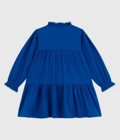 Petit Bateau Kleider, Röcke*Langärmeliges Kinder-Kleid aus einfarbiger Baumwolle OLYMPIC
