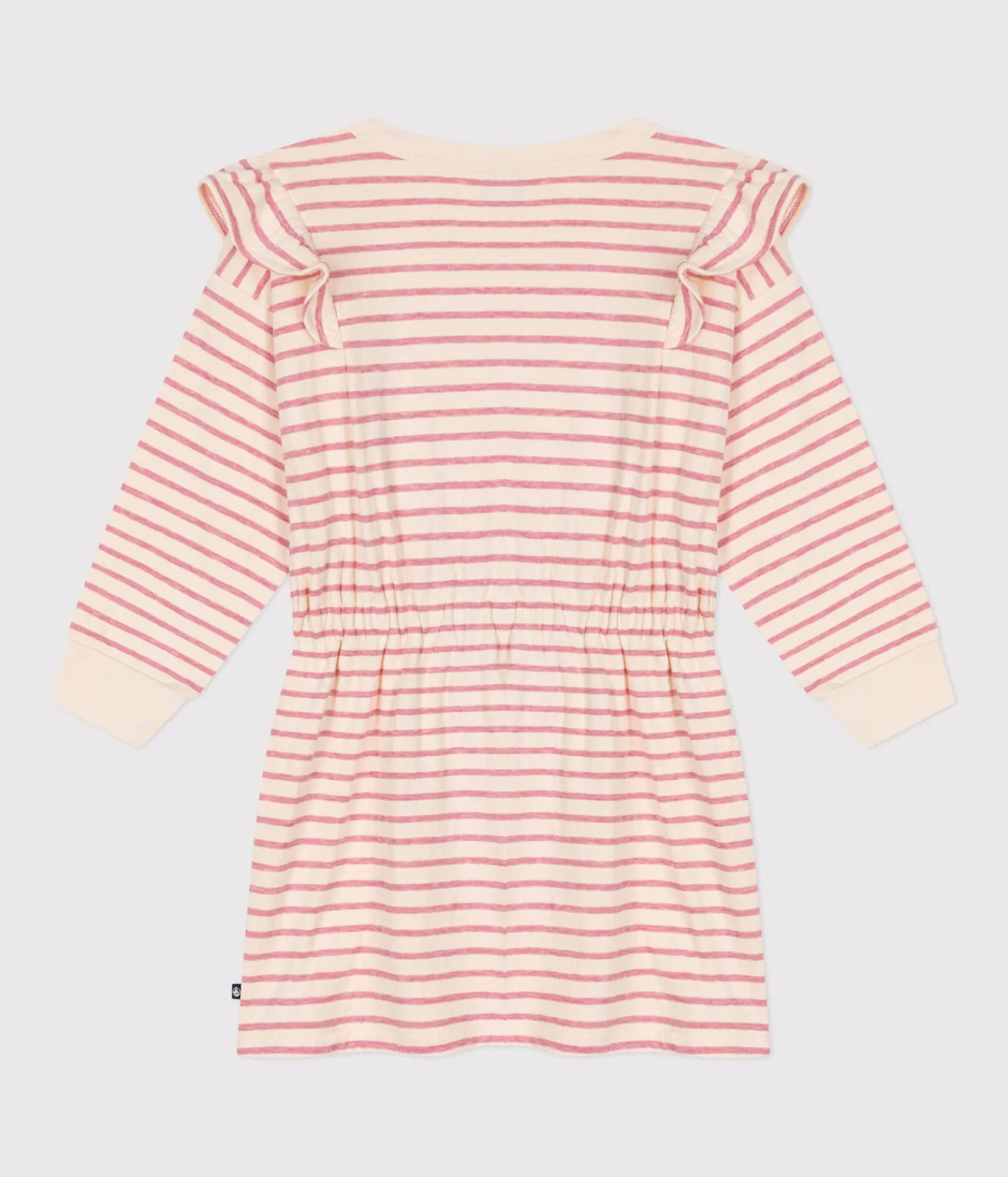 Petit Bateau Kleider, Röcke*Langärmeliges Kinder-Kleid aus Doppeljersey für Mädchen rosa AVALANCHE/ ROSELINE