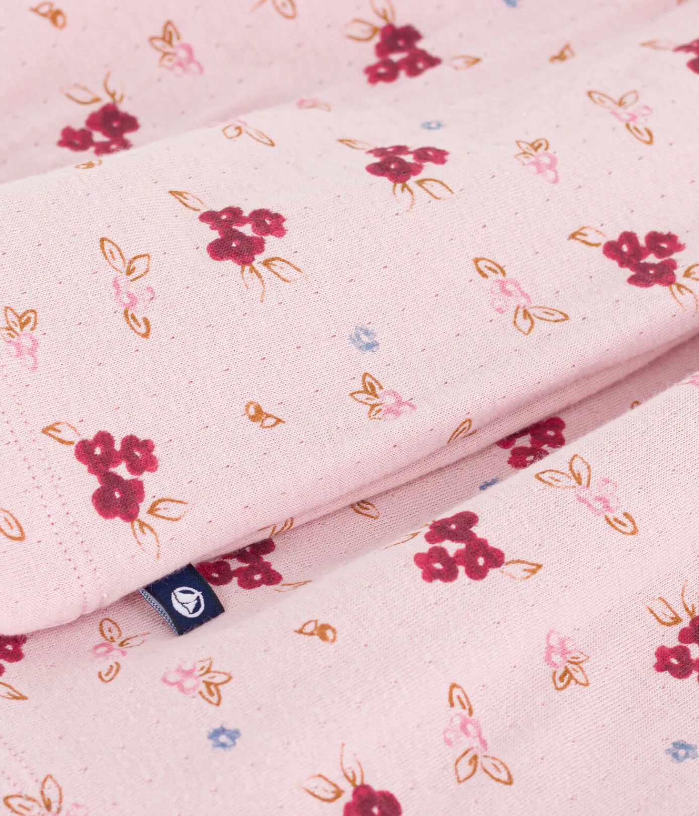 Petit Bateau Kleider, Röcke*Langärmeliges Kinder-Kleid aus Baumwolle rosa JOLI/weiss MULTICO