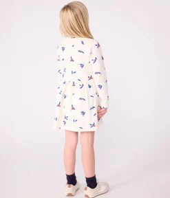 Petit Bateau Kleider, Röcke*Langärmeliges Kinder-Kleid aus Baumwolle MILK/ MULTICO