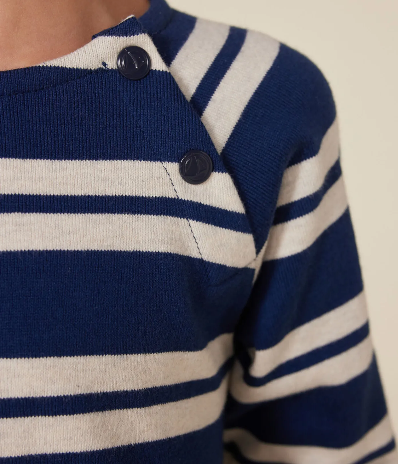 Petit Bateau Kleider, Röcke*Langärmeliges Kinder-Kleid aus festem Baumwollstoff für Mädchen blau MEDIEVAL/ MONTELIMAR