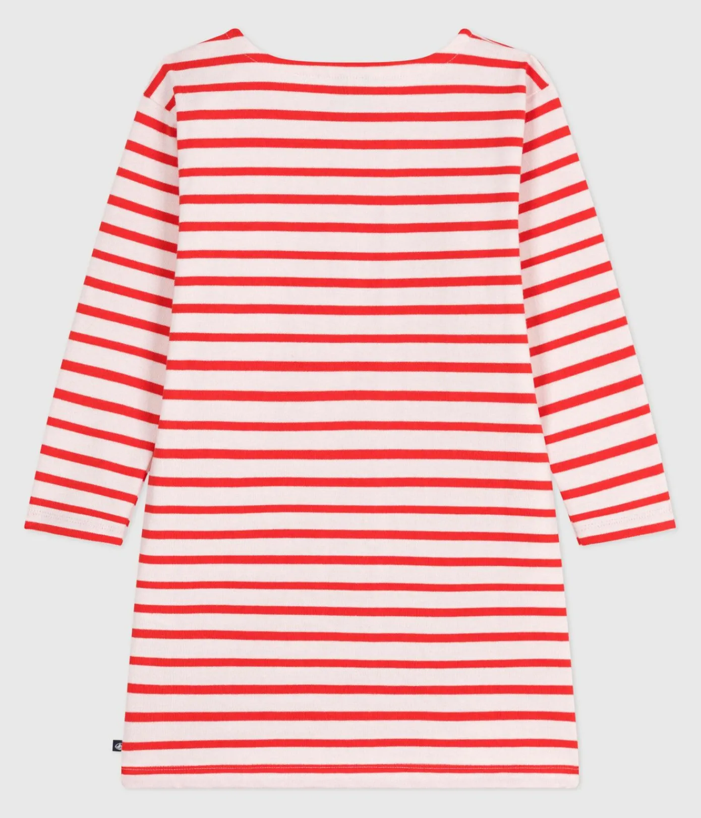 Petit Bateau Kleider, Röcke*Langärmeliges Kinder-Kleid aus Baumwolle mit Streifen rosa FLEUR/ SPICY