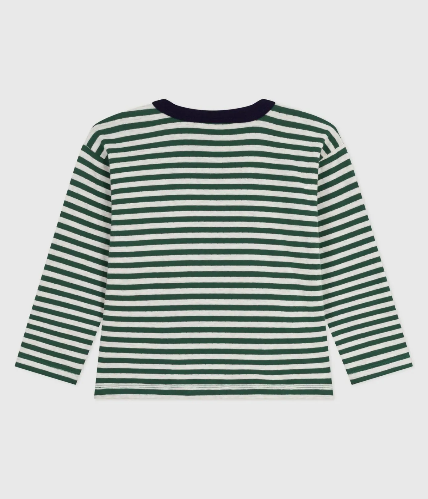 Petit Bateau T-Shirts, Poloshirts, Hemden*Langärmeliges Kinder-T-Shirt aus Baumwolle mit Streifen grün WILLOW/ MONTELIMAR:WILLOW/ MONTELIMAR