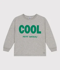 Petit Bateau T-Shirts, Poloshirts, Hemden*Langärmeliges Kinder-T-Shirt aus feinem Jersey für Jungen grau CHATON CHINE