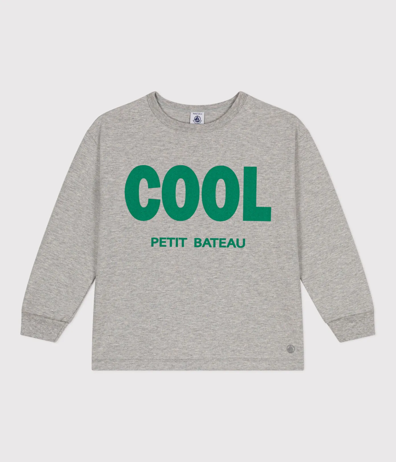 Petit Bateau T-Shirts, Poloshirts, Hemden*Langärmeliges Kinder-T-Shirt aus feinem Jersey für Jungen grau CHATON CHINE