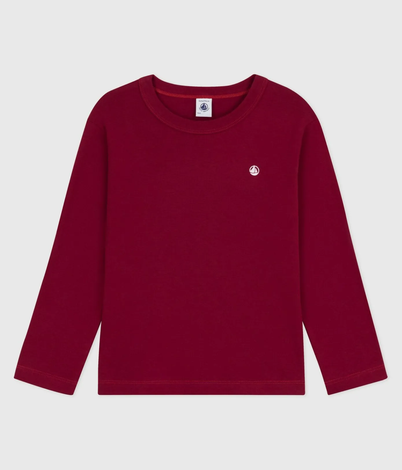 Petit Bateau T-Shirts, Poloshirts, Hemden|T-Shirts, Tops, Oberteile*Langärmeliges Kinder-T-Shirt aus einfarbiger Baumwolle AMARANTE