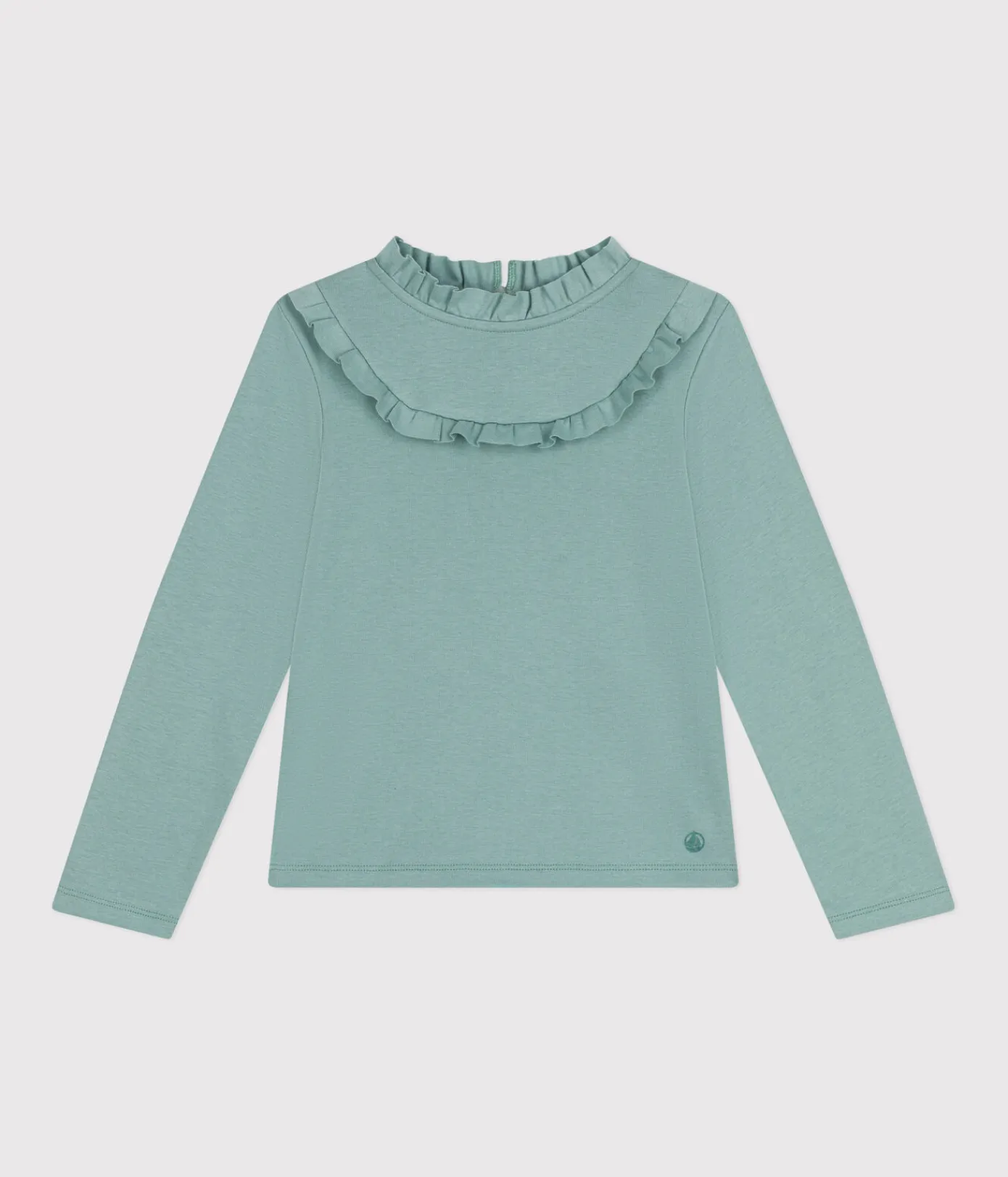 Petit Bateau T-Shirts, Tops, Oberteile*Langärmeliges Kinder-T-Shirt aus Rippstrick für Mädchen grün PAUL