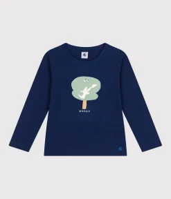 Petit Bateau T-Shirts, Poloshirts, Hemden*Langärmeliges Kinder-T-Shirt aus feinem Jersey für Jungen blau MEDIEVAL