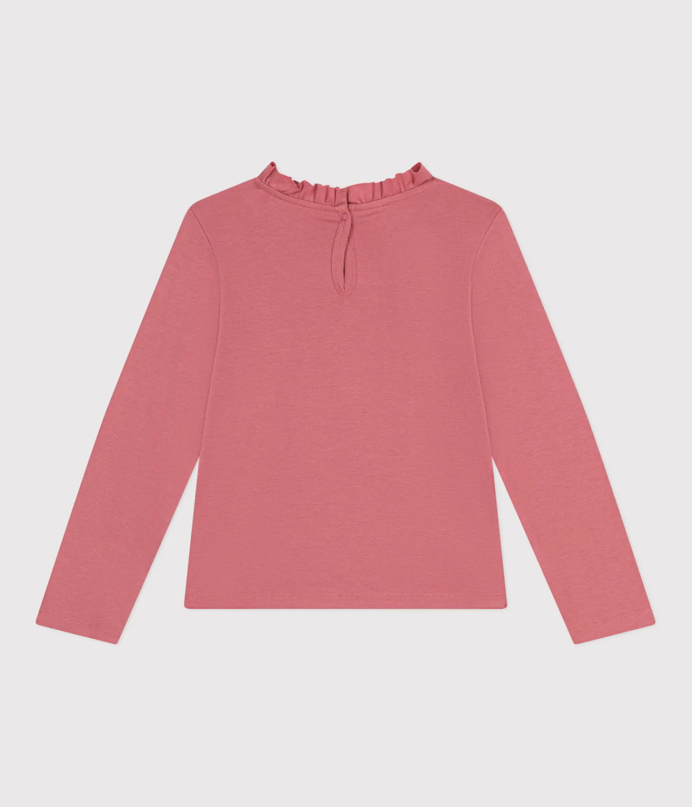 Petit Bateau T-Shirts, Tops, Oberteile*Langärmeliges Kinder-T-Shirt aus Rippstrick für Mädchen rosa ROSEWOOD