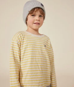 Petit Bateau T-Shirts, Poloshirts, Hemden*Langärmeliges Kinder-T-Shirt aus Doppeljersey für Jungen MONTELIMAR/ DAISY