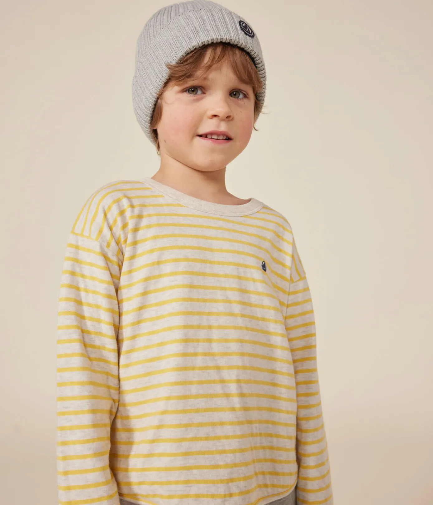 Petit Bateau T-Shirts, Poloshirts, Hemden*Langärmeliges Kinder-T-Shirt aus Doppeljersey für Jungen MONTELIMAR/ DAISY