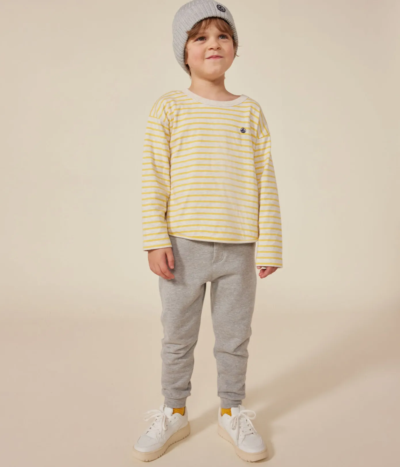 Petit Bateau T-Shirts, Poloshirts, Hemden*Langärmeliges Kinder-T-Shirt aus Doppeljersey für Jungen MONTELIMAR/ DAISY