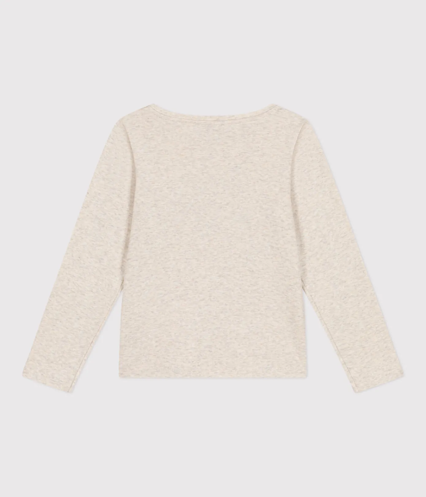 Petit Bateau T-Shirts, Tops, Oberteile*Langärmeliges Kinder-T-Shirt aus Rippstrick für Mädchen beige MONTELIMAR CHINE