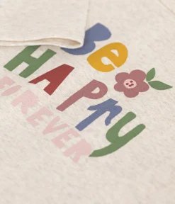 Petit Bateau T-Shirts, Tops, Oberteile*Langärmeliges Kinder-T-Shirt aus Rippstrick für Mädchen beige MONTELIMAR CHINE
